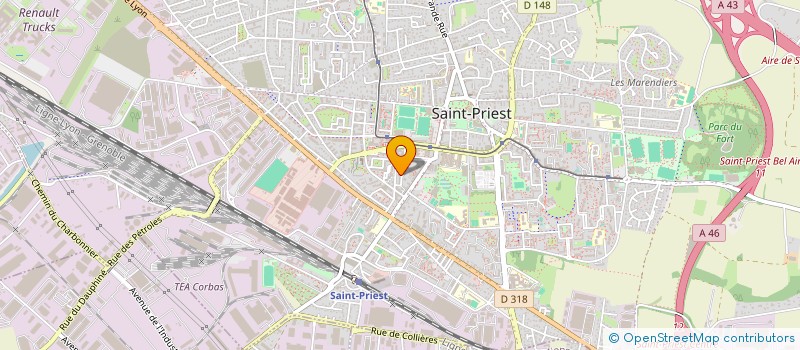 localisation de l'entreprise HMN PEINTURE  SAINT-PRIEST