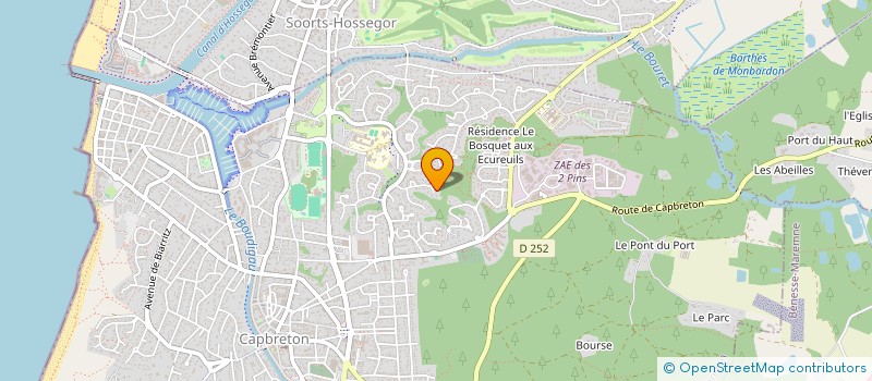 localisation de l'entreprise HNS LES PINS & OCEAN à CAPBRETON