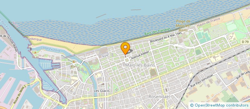 localisation de l'entreprise HOCQUET ET HILLE ASSURANCES à DUNKERQUE