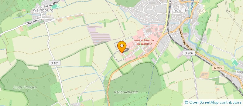 localisation de l'entreprise HOLDING A ET B  INGWILLER