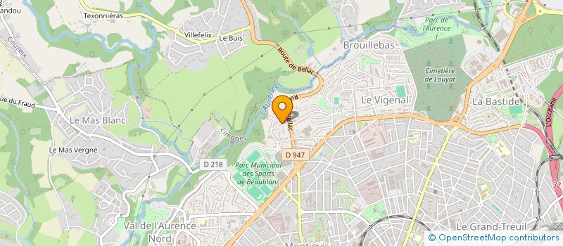 localisation de l'entreprise HOLDING BENA à LIMOGES