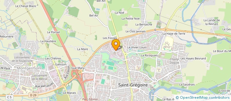 localisation de l'entreprise HOLDING CONSEIL INTERNATIONAL ACTION à SAINT-GREGOIRE
