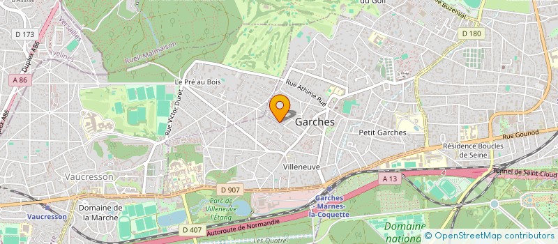 localisation de l'entreprise HOLDING FRANCK BARANGER à GARCHES