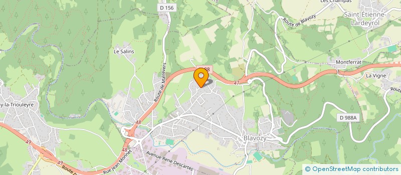 localisation de l'entreprise HOLDING GAMA  BLAVOZY