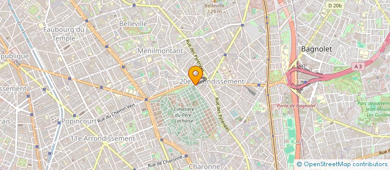 localisation de l'entreprise HOLDING GAMBETTA  PARIS