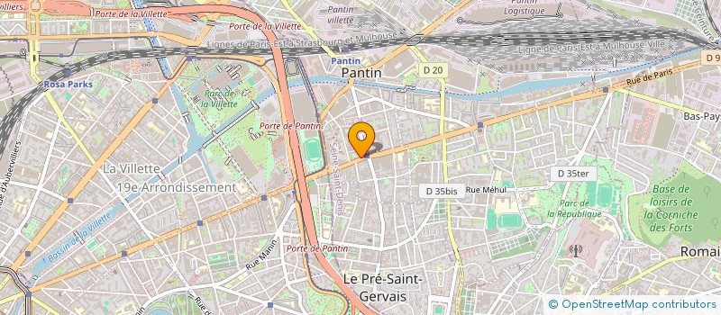 localisation de l'entreprise HOLDING H.S.  PANTIN