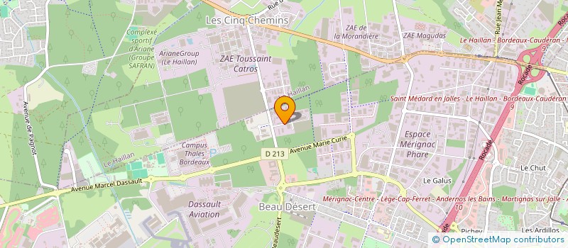 localisation de l'entreprise HOLDING JRP  MERIGNAC