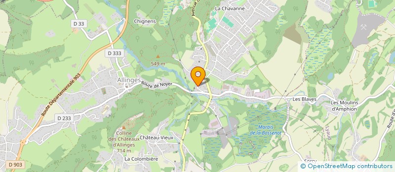 localisation de l'entreprise HOLDING MM à ALLINGES