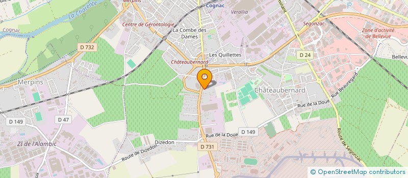 localisation de l'entreprise HOLDING RIBA à CHATEAUBERNARD