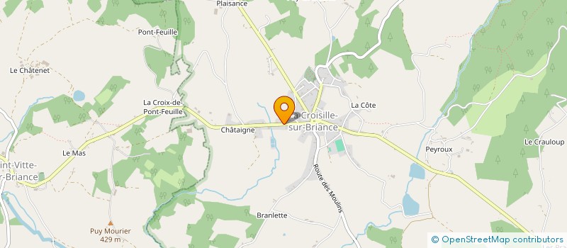 localisation de l'entreprise HOLLYWOOD à LA CROISILLE-SUR-BRIANCE