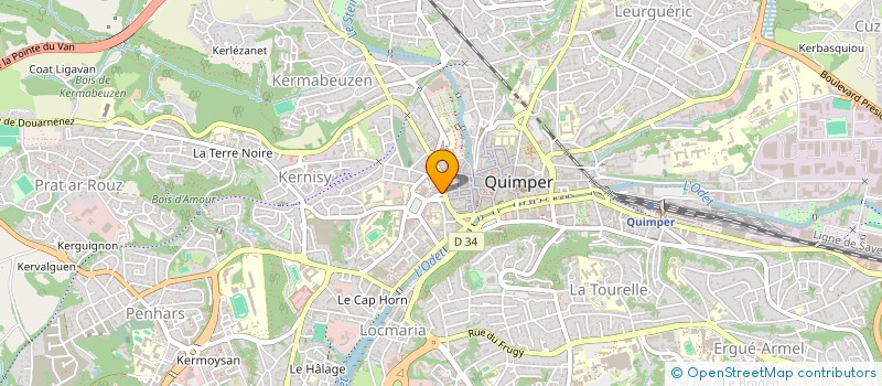 localisation de l'entreprise HOLLYWOOD FOOD à QUIMPER