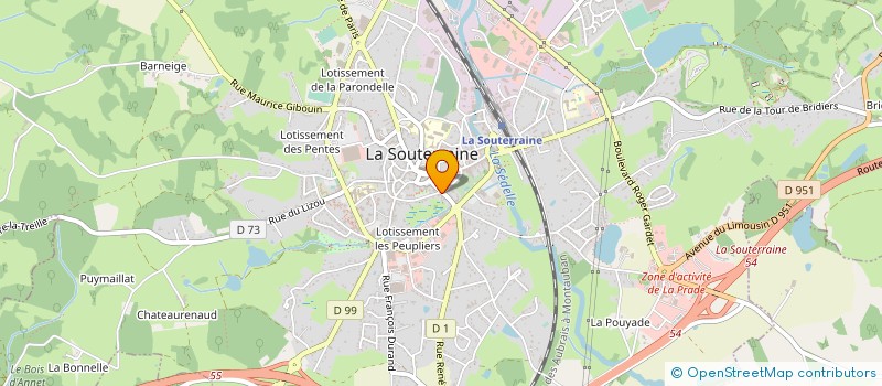 localisation de l'entreprise HOLT à LA SOUTERRAINE