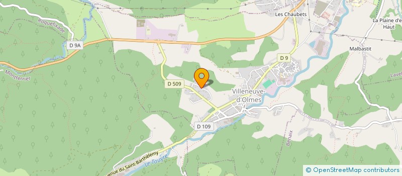 localisation de l'entreprise HOMECA à VILLENEUVE-D'OLMES