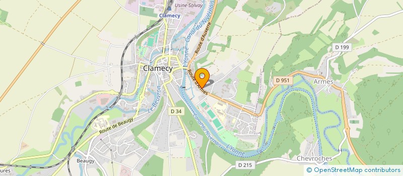 localisation de l'entreprise HOMER à CLAMECY