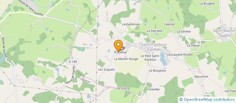 localisation de l'entreprise HOMMES ET ORGANISATION  SAINT-PARDOUX-CORBIER