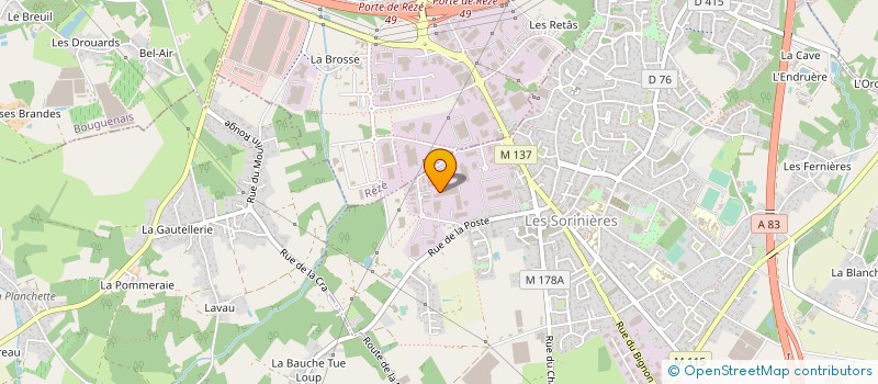 localisation de l'entreprise HONORE FESTIF  LES SORINIERES