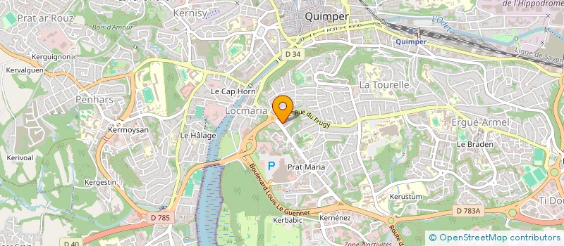 localisation de l'entreprise HORIZON INFORMATIQUE à QUIMPER