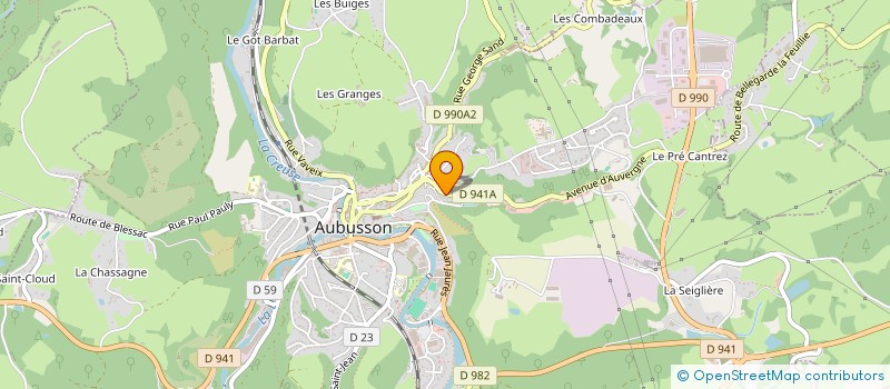localisation de l'entreprise HORIZON JEUNE à AUBUSSON