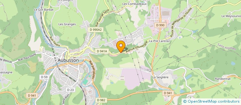 localisation de l'entreprise HORIZON SERVICES à AUBUSSON