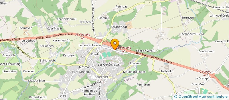 localisation de l'entreprise HORIZONS à LOPERHET