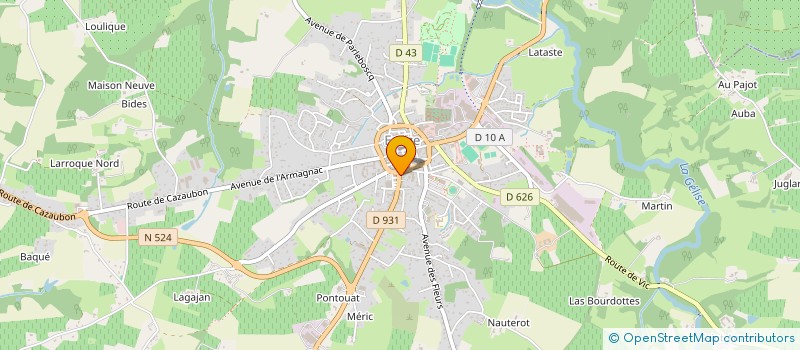 localisation de l'entreprise HORLOGERIE - BIJOUTERIE BAZERQUE à EAUZE