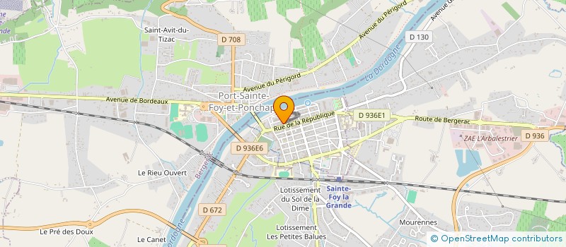 localisation de l'entreprise HORLOGERIE FOYENNE à SAINTE-FOY-LA-GRANDE