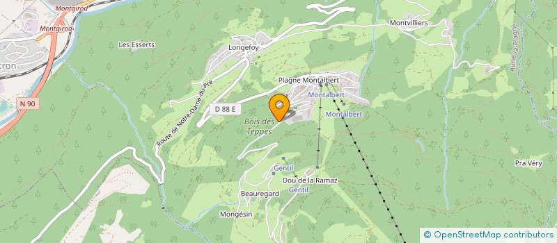 localisation de l'entreprise HORS TRACE AVENTURE  AIME-LA-PLAGNE