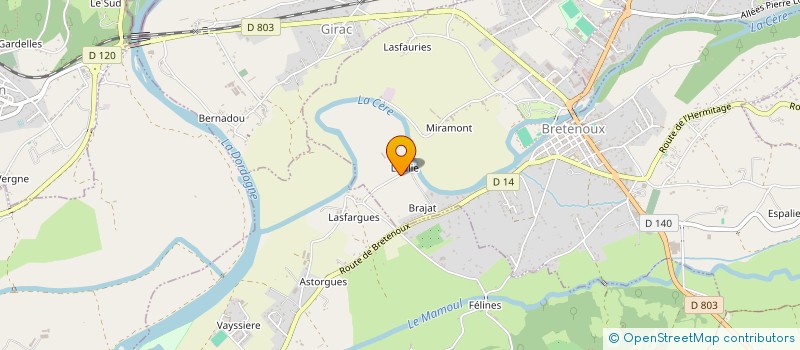 localisation de l'entreprise HORTICERE  BRETENOUX