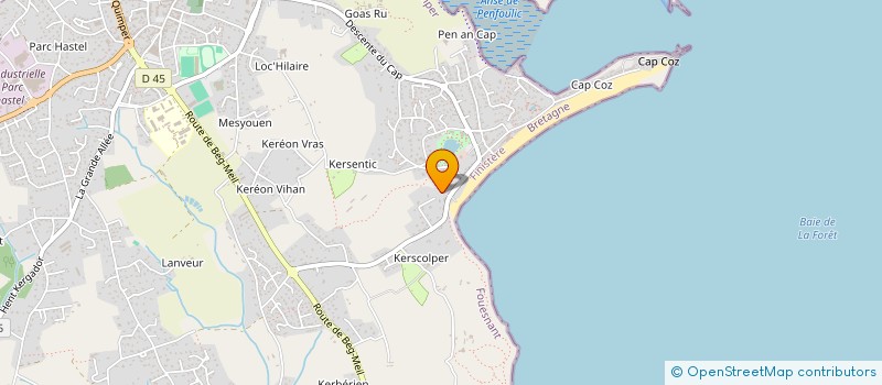 localisation de l'entreprise HOTEL BELLE VUE à FOUESNANT