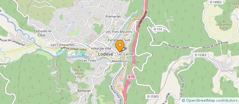 localisation de l'entreprise HOTEL DE LA PAIX  LODEVE