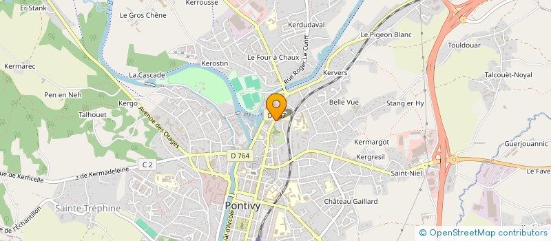 localisation de l'entreprise HOTEL DU PORHOET à PONTIVY