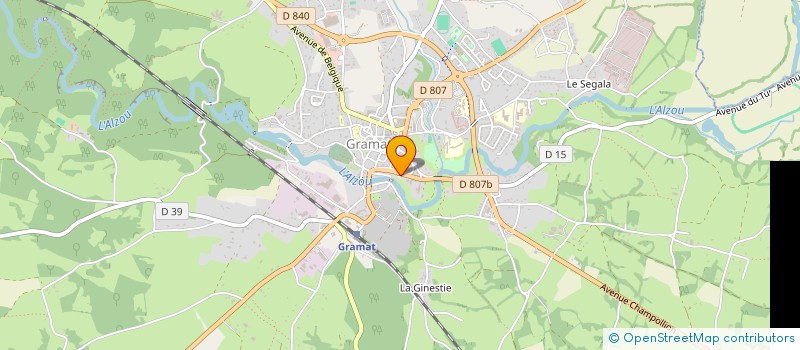 localisation de l'entreprise HOTEL DU ROULAGE  GRAMAT