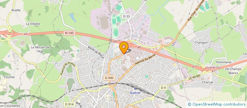 localisation de l'entreprise HOTEL ET RESIDENCES CREUSOISES à GUERET