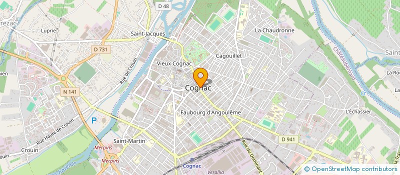 localisation de l'entreprise HOTEL FRANCOIS PREMIER COGNAC CENTRE ET PAR ABREVIATION H.F.P.C. à COGNAC