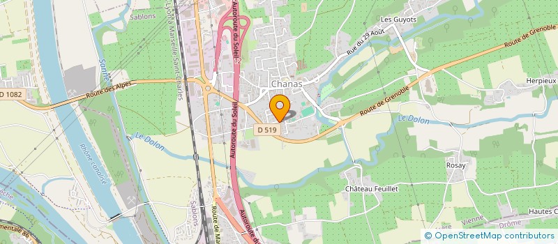 localisation de l'entreprise HOTEL GRIL DE CHANAS  CHANAS