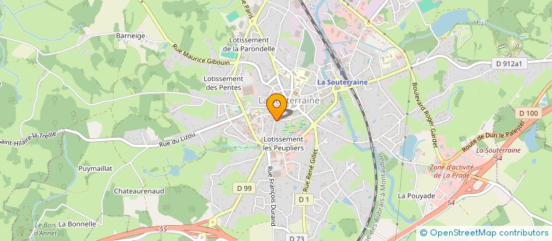 localisation de l'entreprise HOTEL JINJAUD à LA SOUTERRAINE