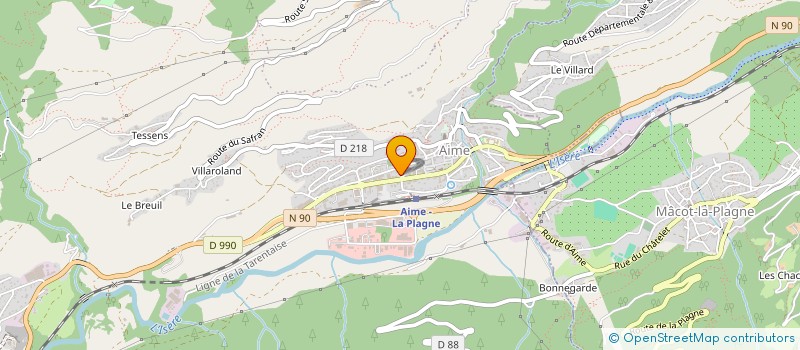 localisation de l'entreprise HOTEL LE CORMET à AIME-LA-PLAGNE