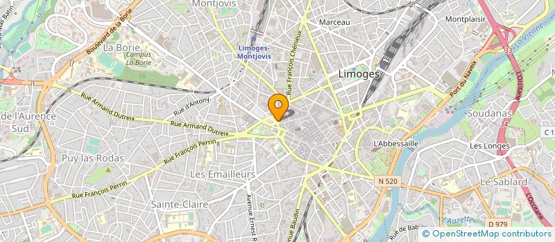 localisation de l'entreprise HOTEL LES BEAUX ARTS à LIMOGES