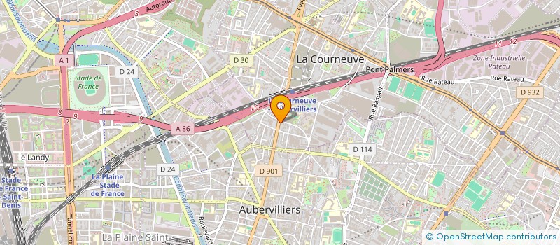 localisation de l'entreprise HOTEL PASTEUR à LA COURNEUVE