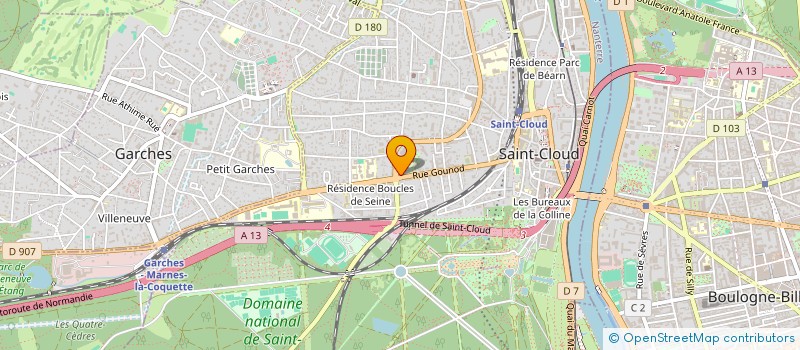 localisation de l'entreprise HOTEL QUORUM à SAINT-CLOUD