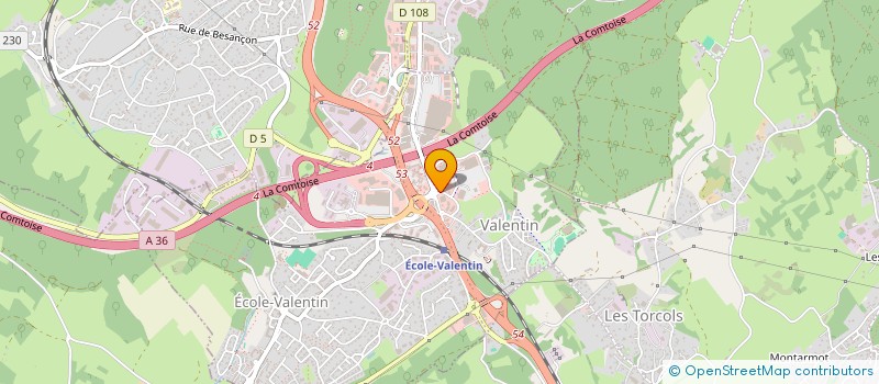 localisation de l'entreprise HOTEL RESTAURANT DE BESANCON  ECOLE-VALENTIN