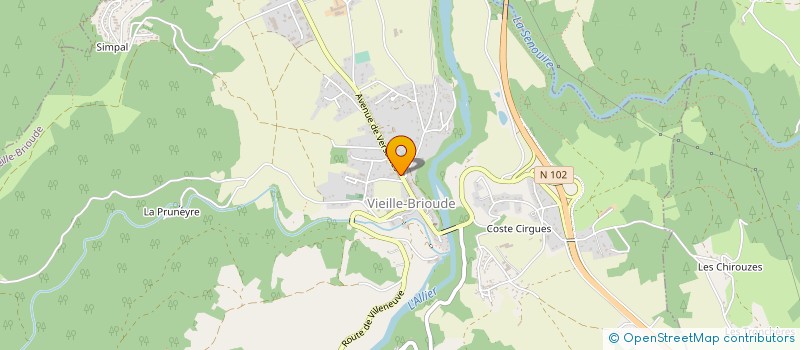 localisation de l'entreprise HOTEL RESTAURANT LES GLYCINES  VIEILLE-BRIOUDE