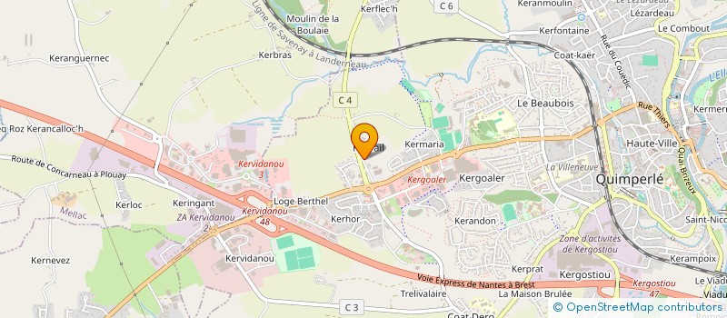 localisation de l'entreprise HOTEL RESTAURANT NOVALIS  QUIMPERLE