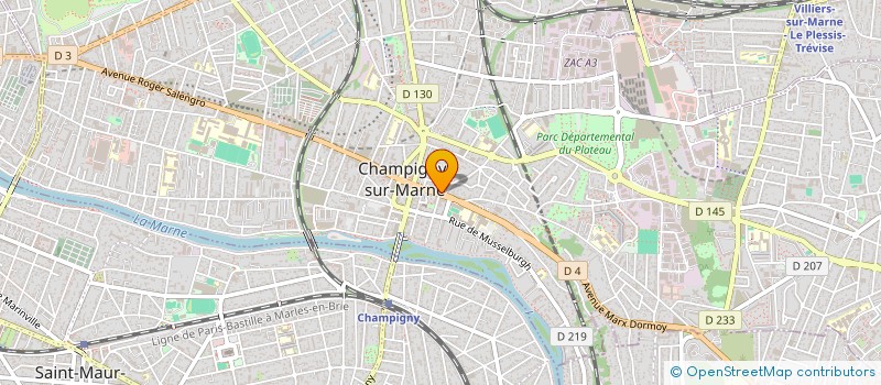 localisation de l'entreprise HOTELIERE JEAN JAURES  CHAMPIGNY-SUR-MARNE