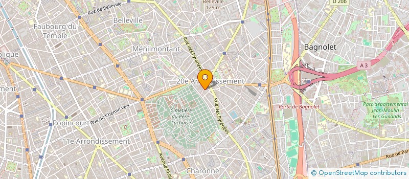 localisation de l'entreprise HOTELIERE PARIS GAMBETTA  PARIS