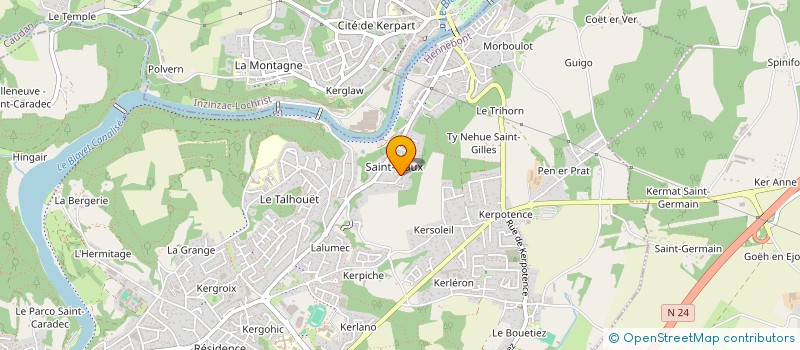 localisation de l'entreprise HP INVEST à HENNEBONT