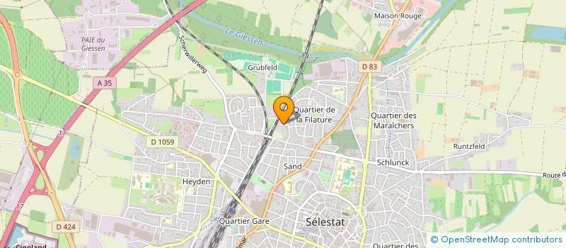 localisation de l'entreprise HP PLATRERIE  SELESTAT