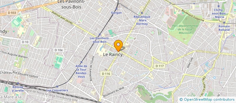 localisation de l'entreprise HSB COIFFURE à LE RAINCY