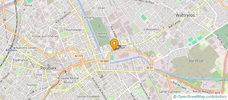 localisation de l'entreprise HSM  ROUBAIX