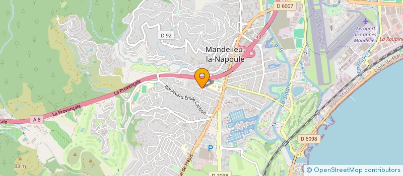 localisation de l'entreprise HSR TRANSPORTS  MANDELIEU-LA-NAPOULE